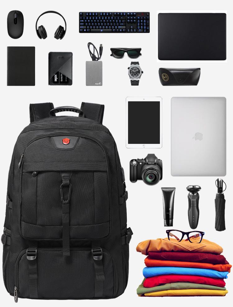Men's Extra Large Expandable Travel Backpack with Multi-Compartment Storage