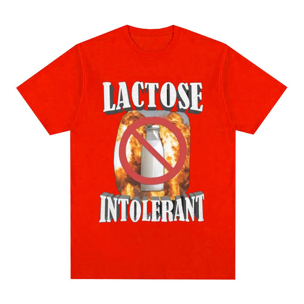 Funny Lactose Intolerant Graphic T-shirt Men's Clothing Fashion Hip Hop Vintage Short Sleeve T-shirts Cotton Tee Shirt Oversized