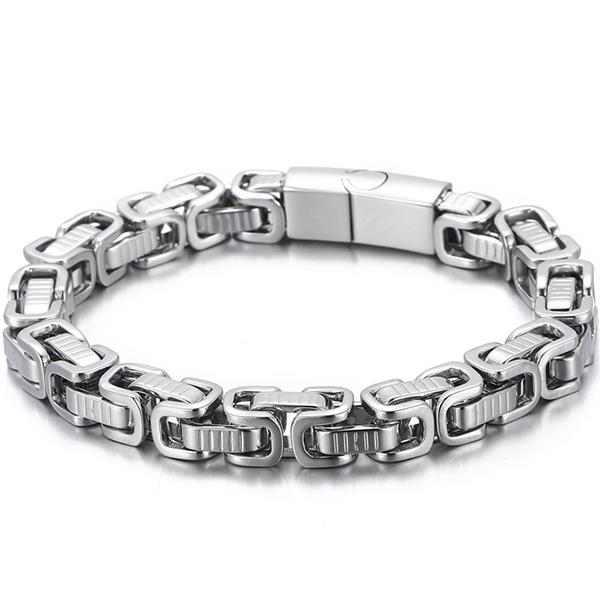 

Men s Bracelets of Sturdy Solid 316L Stainless Steel 8MM Wide Link Chain Bracelet Man Male Birthday Party Jewelry Gifts 21.5cm