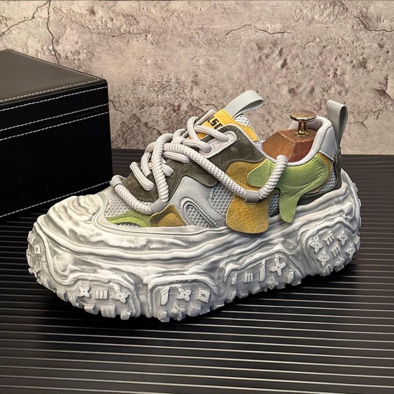 Fashion 2025 new thick-soled retro sports versatile and trendy height-increasing casual shoes Zapatillas  Hombre b10