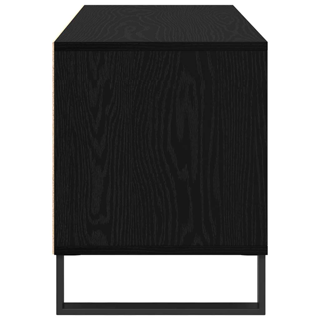TV Stand Black Oak Effect 100 x 34.5 x 44.5 cm