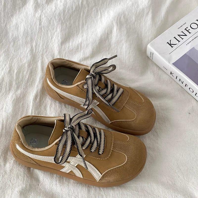 Maillard flat baseplate shoes women's autumn new niche design casual shoes female students versatile Forrest Gump shoes trendy shoes