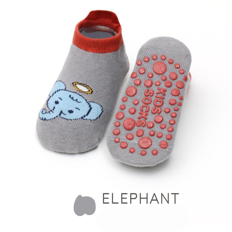 6 párů dětské bavlněné ponožky roztomilý kreslený zvířecí vzor Pohodlné prodyšné dětské protiskluzové podlahové ponožky