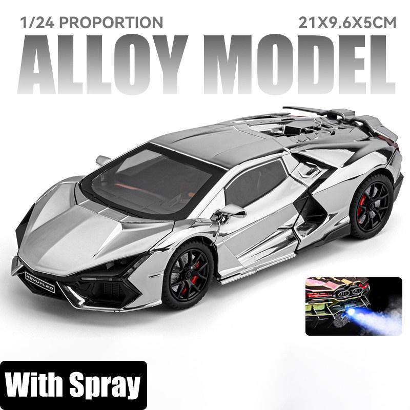 Spray 1:24 Lamborghini Revuelto Countach LP500S Supercar Alloy Metal Diecast Model Car High Simulation Home Trendy Ornaments Toy