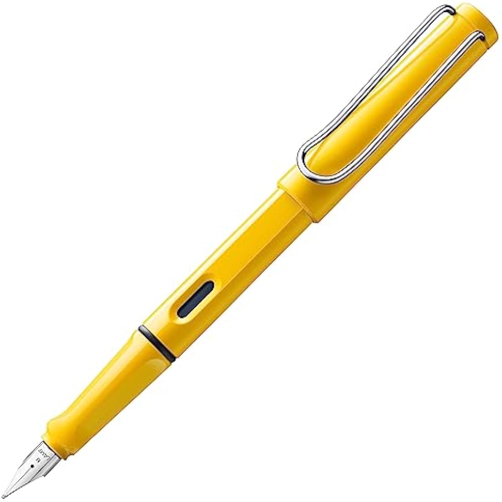 LAMY (Ramy) Safari Yellow Fountain Pen Yellow - Ergonomic Grip and Polished Steel Tip Size M - Pe...