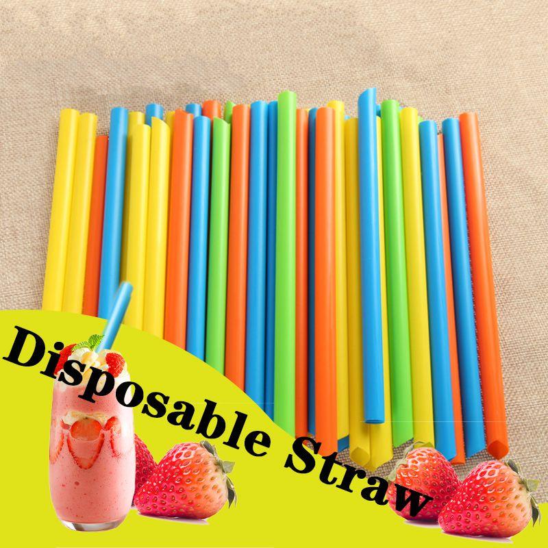 Disposable 100 X Large Drinking Straws Bubble Tea Smoothie Milkshake Colorful