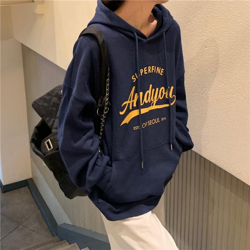 Pique Cotton Oversize Hooded Sweatshirt - Double-Layer Casual Loose Fit