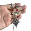 Gothic Bat Pendant Necklace For Women With Alloy Cross Chain Halloween Jewelry
