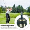Yousheng Golf Tee Holder Clip-on Organizer, PU Leather Ball Tee Pouch with Stretchable Strap, Portable Vintage Style, 5-Slot Anti-Drop Design & Belt