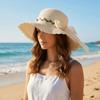Wide Brim Bow Straw Hat Boho Sun Protection Cap Comfortable To Wear Women's Sun Hat  Beach