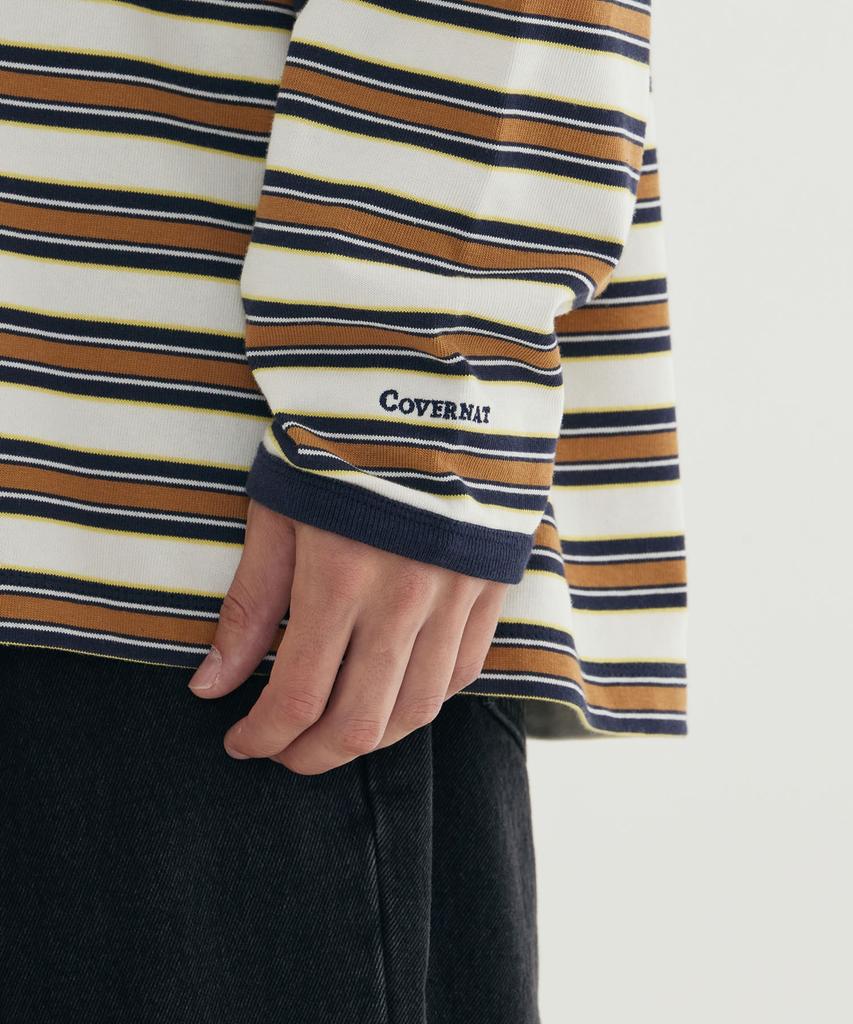 Covernat Multi-Stripe Long Sleeve Beige