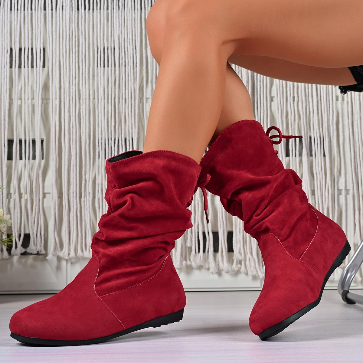 

Low Heel Women Boots New Four Season Comfortable Women Shoes Fashion Outdoor Sexy Mid Calf Boots Woman Botas De Mujer 36