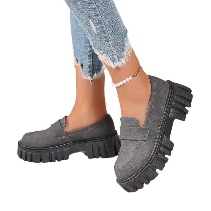 Außenhandel Übergröße Plateau Einzelschuhe Damen Frühling und Herbst neu niedrig geschnitten lässig bequem Lazy Slipper zum Hineinschlüpfen