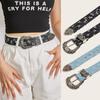 Luxury Design Punk Denim Waistband Versatile Waist Strap Fashion Hollowed Belt