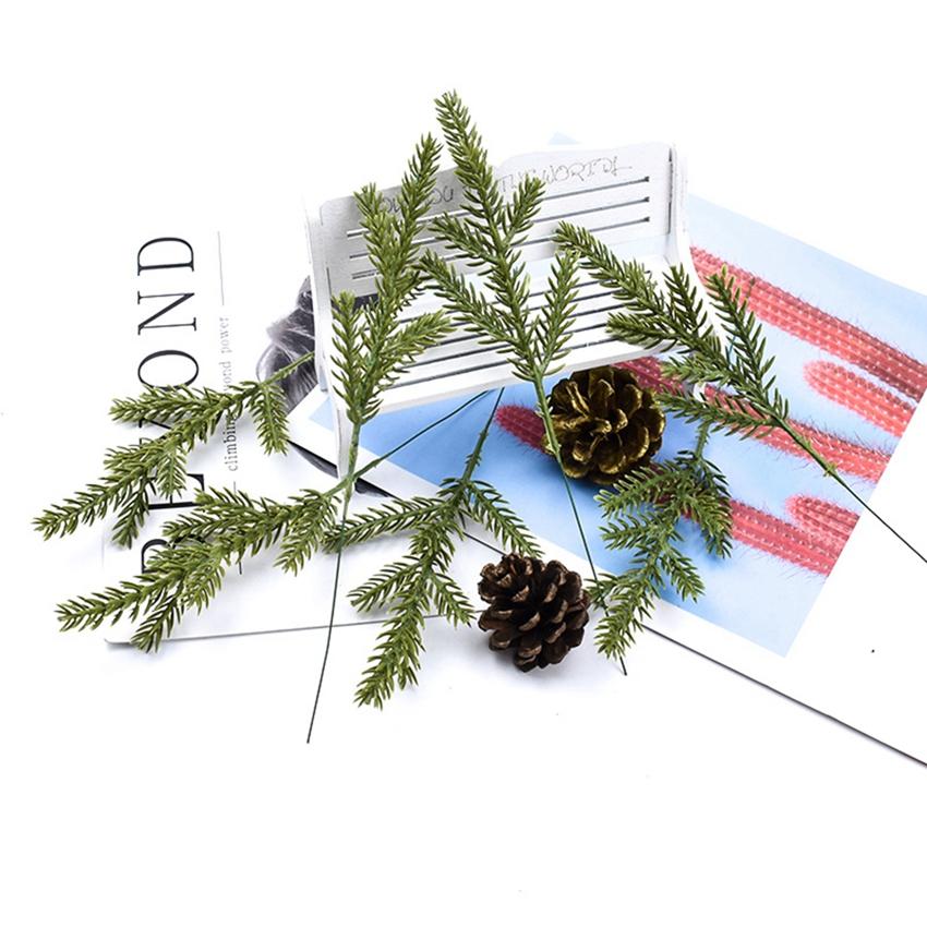 10/15pcs Artificial Plant Cheaper Christmas Tree Pine Needles New Year Decor Home Outdoor Garden Scrapbook Diy Gift Candy Box
