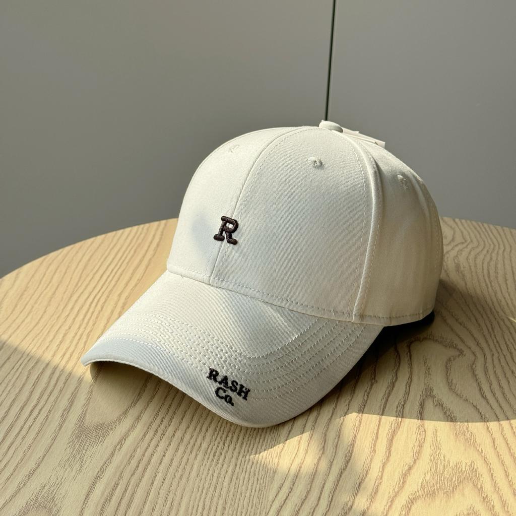 3D Embroidered Letter Baseball Cap for Women, Spring and Autumn Versatile, Face-Slimming, Korean Style, Large Head Circumference, Wide Brim, Trendy