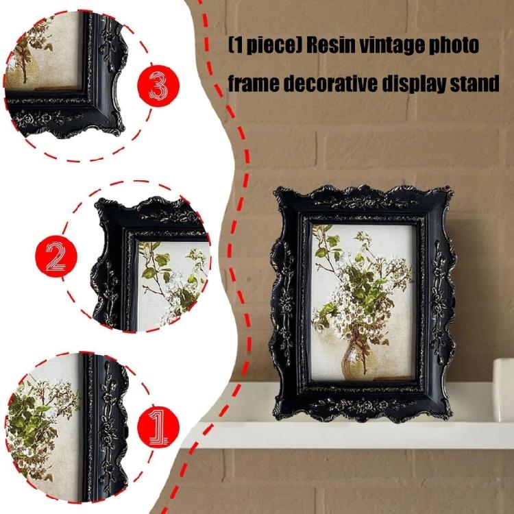 Vintage Picture Frame,Decorative Photo Frame Antique White Ornate 6inches Photo Frame for Tabletop and Wall Display