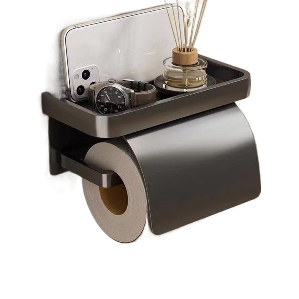 Punch-free Bathroom Tissue Self Baffle Design Tissue Roll Hanger Toilet Paper Holder  Home