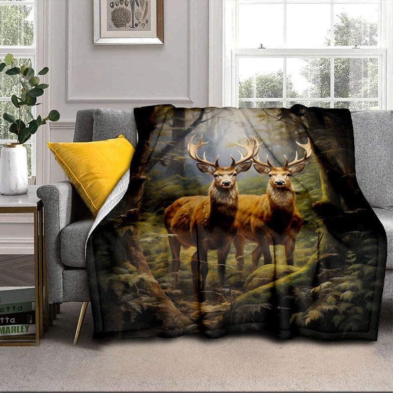 Deer With Floral Crown Blanket Flannel Blanket Throw Blanket Sofa Cover Blanket Soft Premium Blanket Picnic Blanket Tv Blanket Gifts