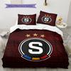 Sparta Prag Fußball Logo Muster Bettwäsche Heimdekoration Geburtstagsgeschenk (1 Bettbezug + 2 Kissenbezüge, ohne Füllung)