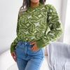 Autumn and Winter Contrasting Color Star Long-sleeved Casual Knitted Sweater