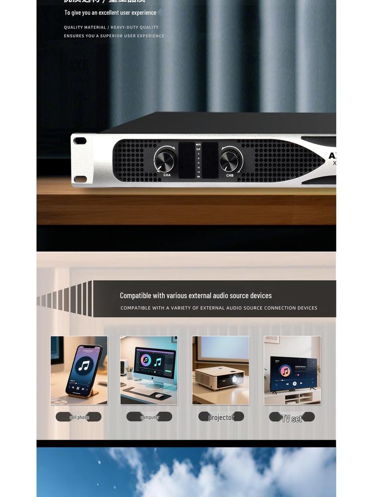 Professional Dual-Channel/Quad-Channel High-Power Digital Amplifier for Bar, Stage, Wedding, or KTV Performances