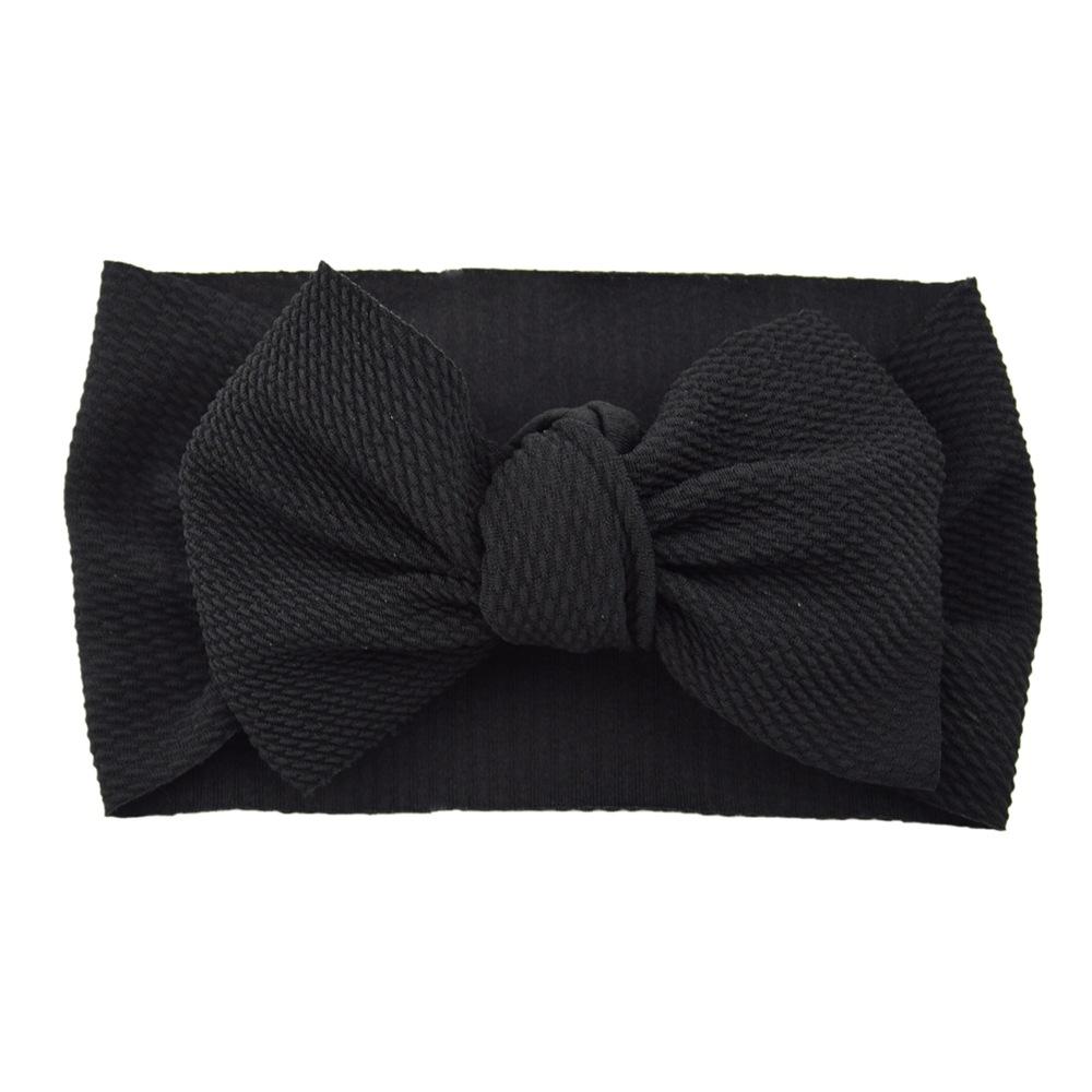 Solid Color Bowknot Baby Headband Sweet Headwear Kids Girls Boutique Elastic Protect Turban Headand Baby Hair Style Accessories