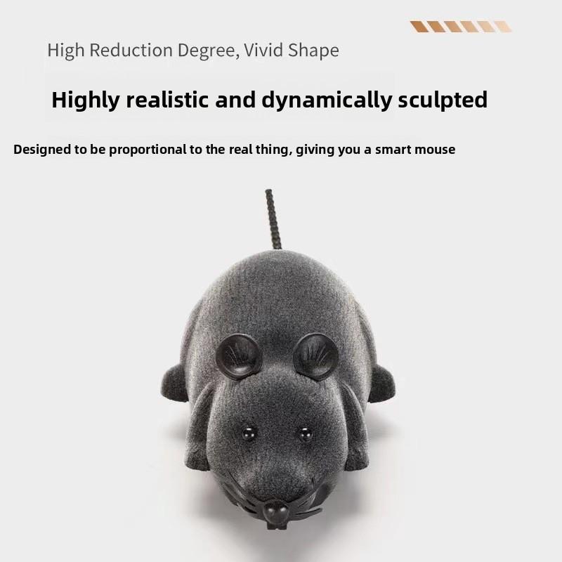 Giocattoli Peluche Interattivi Gatto Topo Ratto Falso Realistico Telecomandato Giocattoli per Gatti Cani Animali Domestici Regalo Grigio Novità