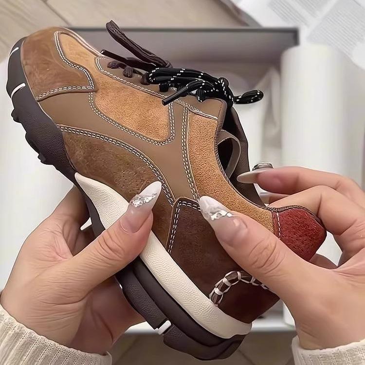 Thick-soled inner height increase German training shoes women's 2025 new autumn versatile sports and leisure board shoes retro brown Forrest Gump shoe