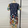Fashion Short Sleeve Printed Loose Women's Dresses Summer Round Neck Elegant A Line Casual Floral Dress Ladies Vintage Slim Fit Female Dress 26176