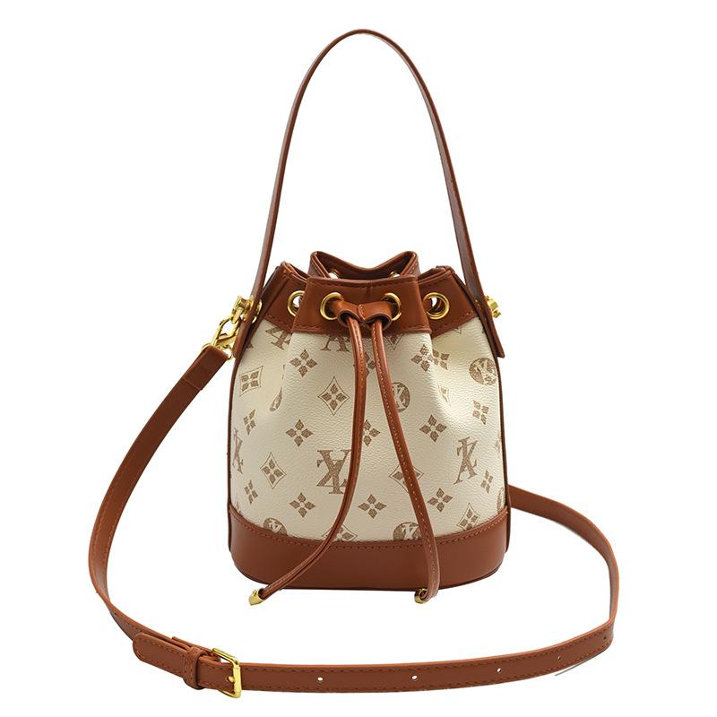 Женские сумки с высококачественной текстурой, модные сумки-ведра нового стиля, модные сумки на одно плечо с принтом