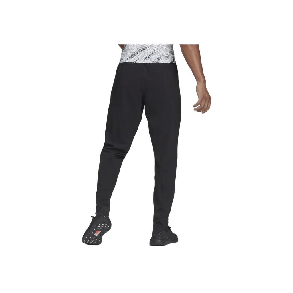 Adidas Pure Color Logo Printed Elastic Waist Cuffed Sport Pants Men Sport Pants Black HA6365