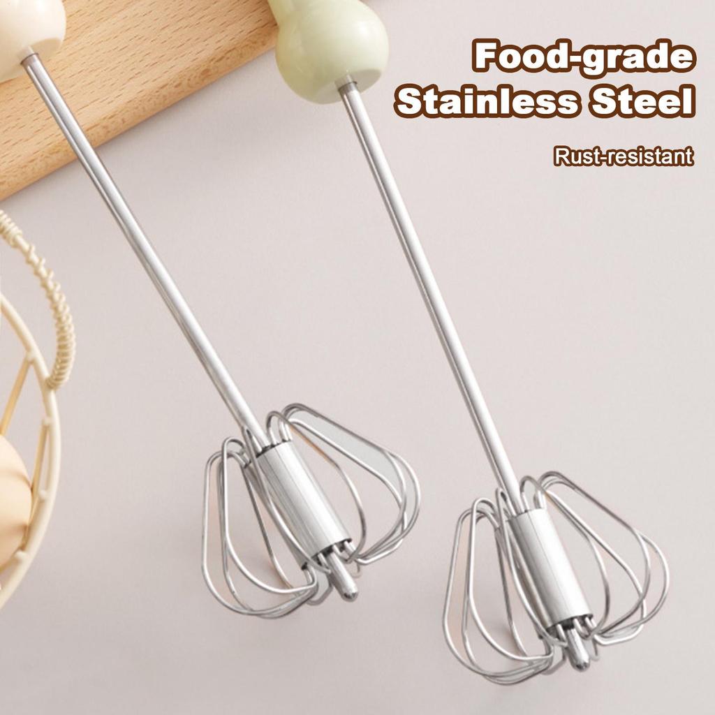 Egg Whisk Stainless Steel Whisk Cream Stirrer Semi Automatic For Baking Cooking Cake Food Kitchen Beater Blending Whisking