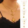 3-Layered Coastal Necklace for Women Starfish Conch Turtle Shell Pendant Necklace Summer Holiday Necklace Beach Vacation Jewelry Gift
