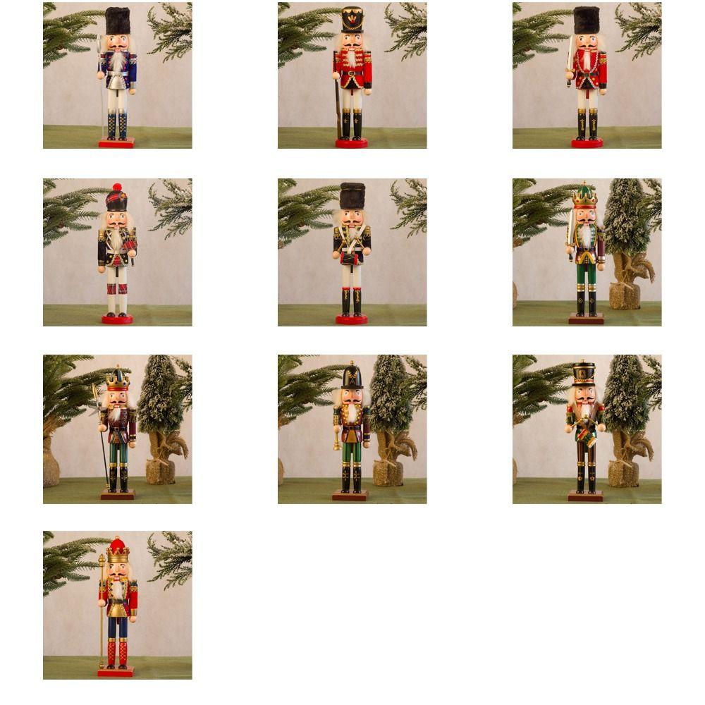 Handicraft Christmas Nutcracker Vintage Handcraft Figurine Festival Gift Soldier Doll Office Decor