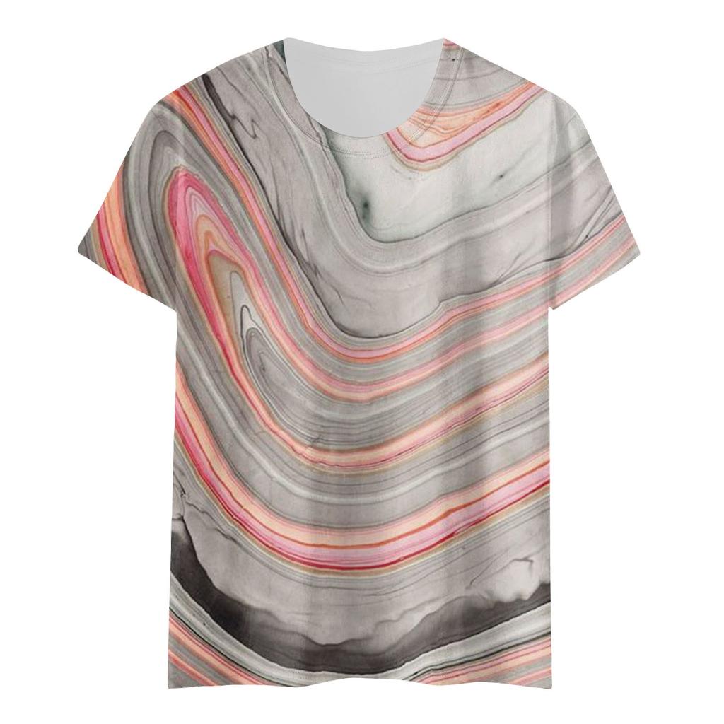 Women's Casual Short-sleeved T-shirt O-neck Printed Top