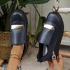 2025 Women's Chunky-Soled Round-Toe Solid-Color Low-Cut Metal Buckle Flats