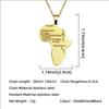 Stainless Steel Gold African Map Pendant Necklace Jewelry