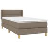 3130333 vidaXL Lit à sommier tapissier avec matelas Taupe 100x200 cm Tissu