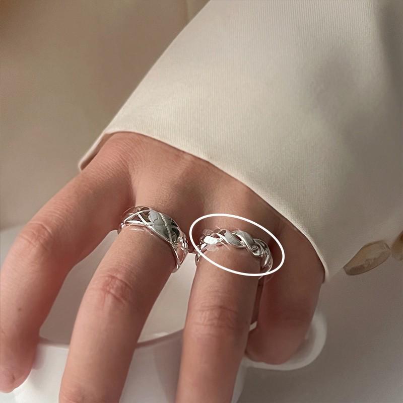 Korean Style Irregular 925 Sterling Silver Women's Versatile Ring, Non-Fading Niche Ins Design