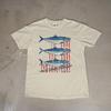 Camiseta Vintage Sardine Cocktail Bar Tamanho Pequeno Salgada Cara Estampa Gráfica Top Retrô