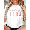 Women's Vintage 1984 40th Birthday Year Print T-Shirt - Soft Round Neck Short Sleeve Tee with 1984 Print Casual Wear or Gift Suitable for Women's