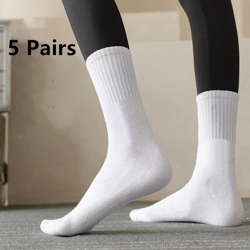 

5 пар спортивных носков до середины икры для женщин, мягкие и удобные, стильные и практичные хлопковые носки для йоги One Size