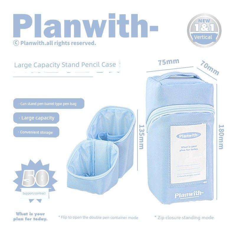 

Planwith Пенал для девочек Минималистичный Многофункциональный Портативный Пенал для мальчиков Посвященный Средней Школе Новый Пенал blue blue