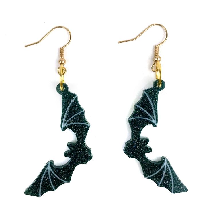 Halloween Bat Earrings Silicone Mold Resin Backpack Pendant Mold for DIY Crafts