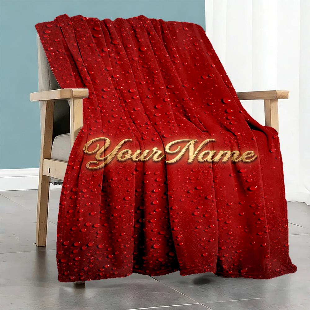 Rose Customize Your Name Blanket Cozy Personalized Blanket Soft Warm Cozy Suitable for Bedding Chair Home Decor Living Room Four Seasons Multipurpose