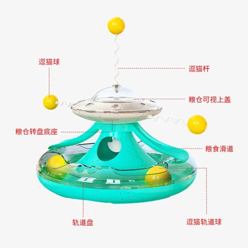 Cat Turntable Leaking Pet Toy Anti-rollover and Boredom Track Self-hi Cat Toys