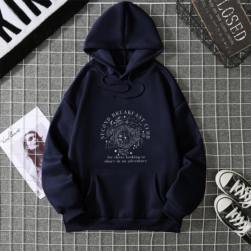 Second Breakfast Club Shirt The Shire Hoodie Literatur Bücherwurm T-Shirts Vintage Ästhetische Kleidung Mittelerde Kapuzenpullover