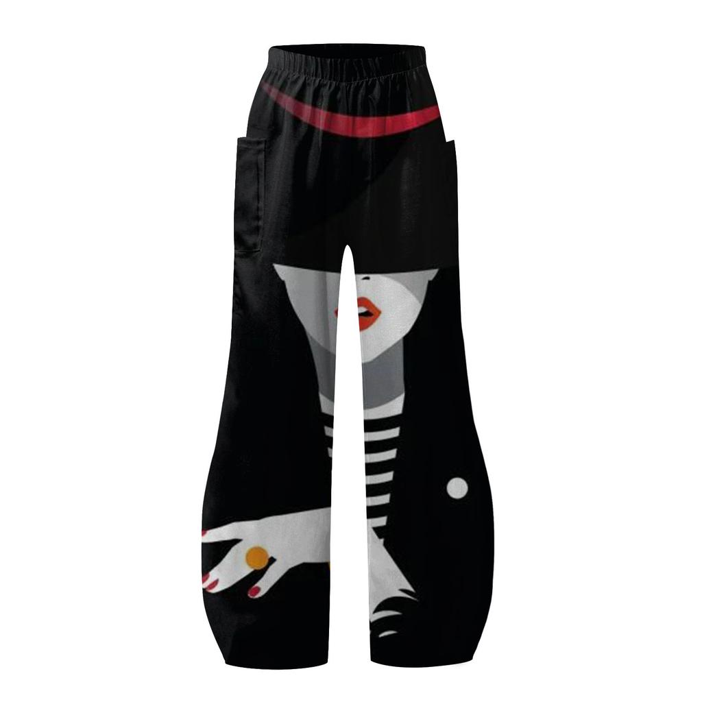 Women's  Print Casual Straight Leg Loose Wide Leg Large Size Trousers
