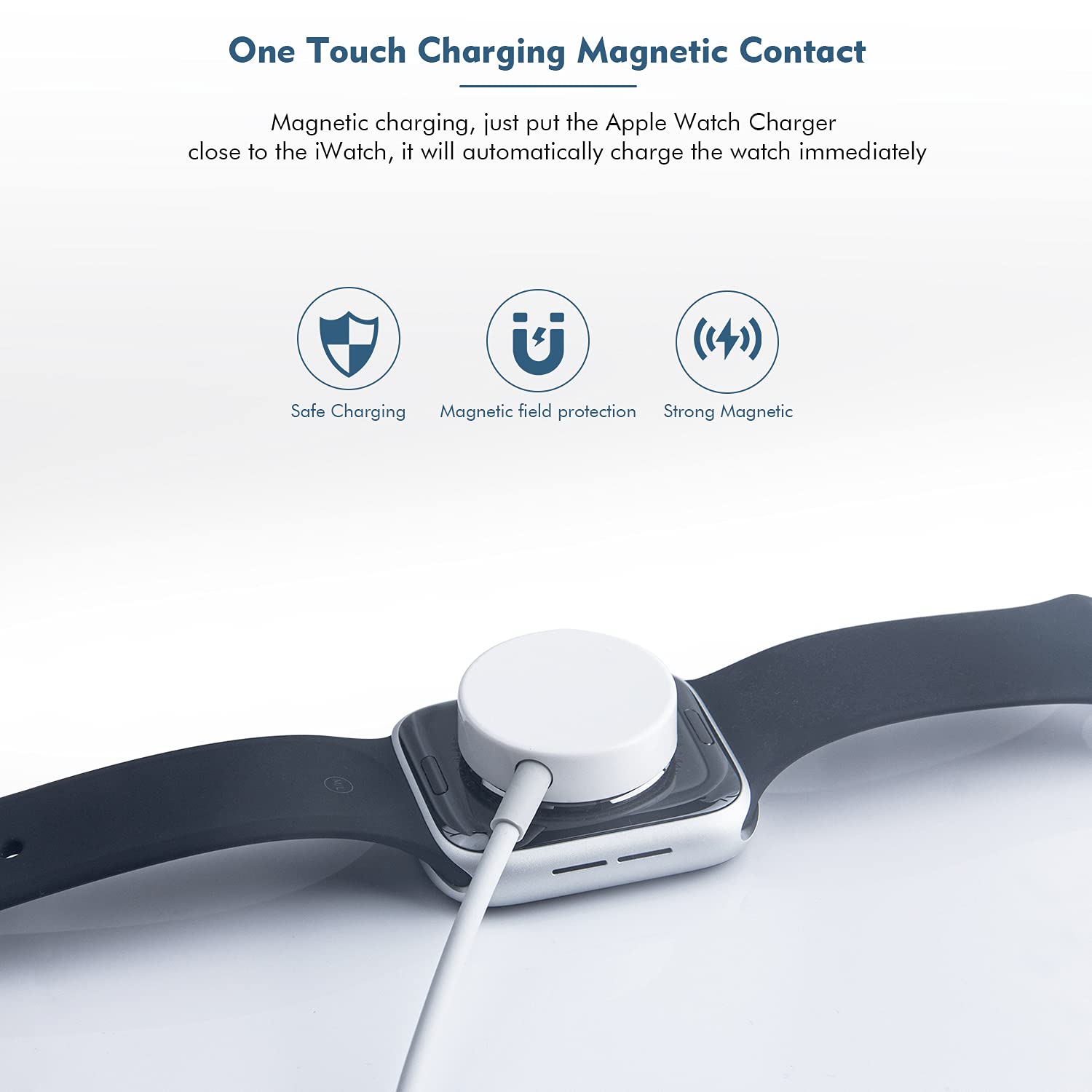 Apple Watch Charger, 0.3m/1FT Short iWatch Charger USB A Wireless Magnetic Portable Charging Cable Compatible with Apple Watch Series